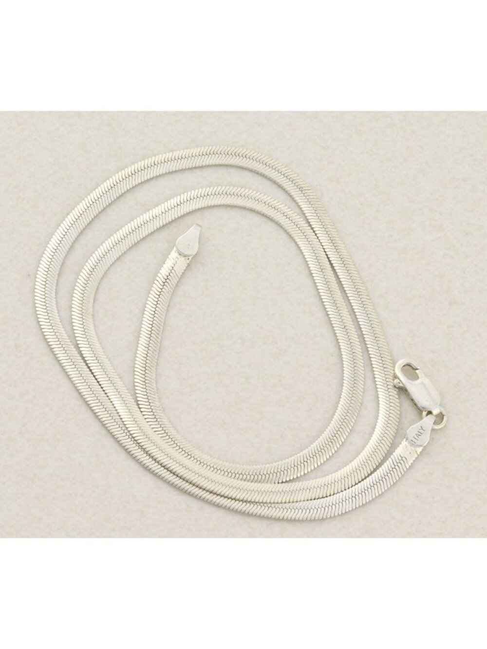 Sterling Silver Flat Link Chain Necklace 18" 3.7mm
